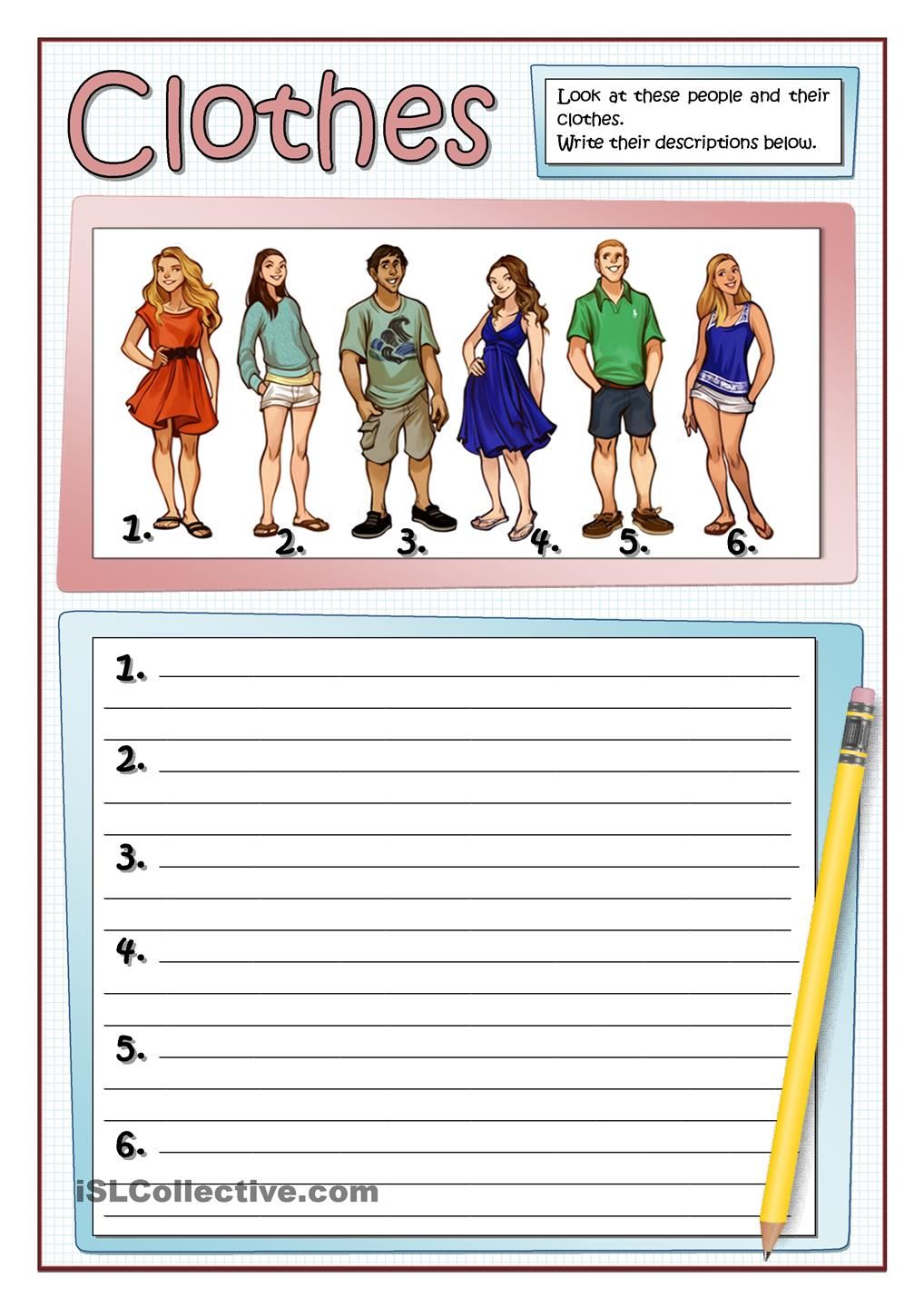 Describing Clothes 1 | Worksheets Samples