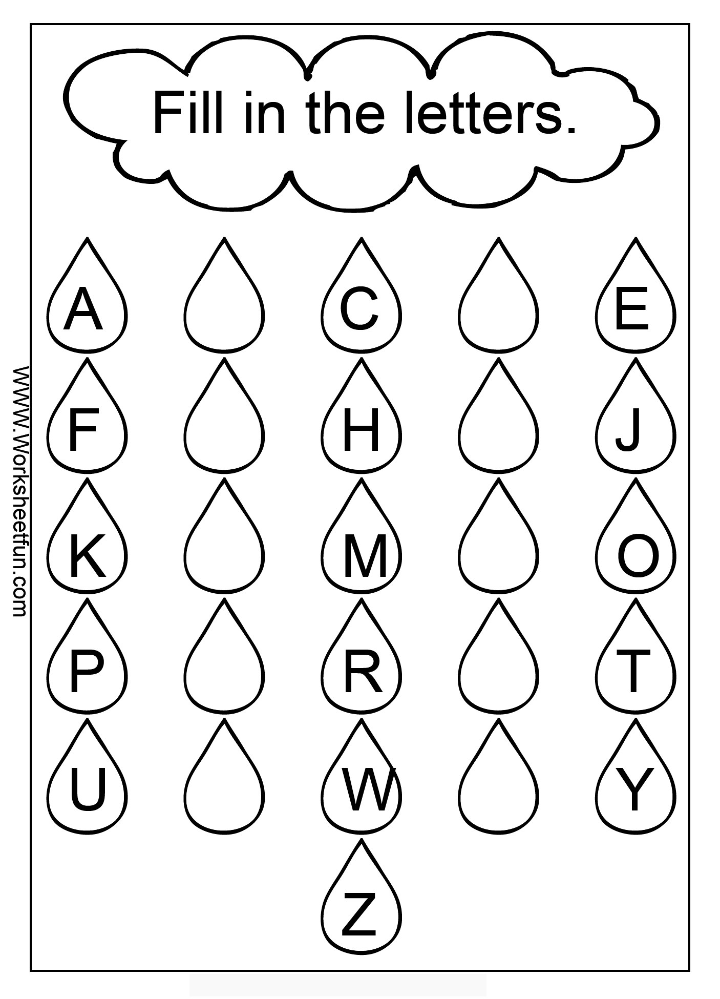 English Missing Letters Worksheets For Kindergarten 957251
