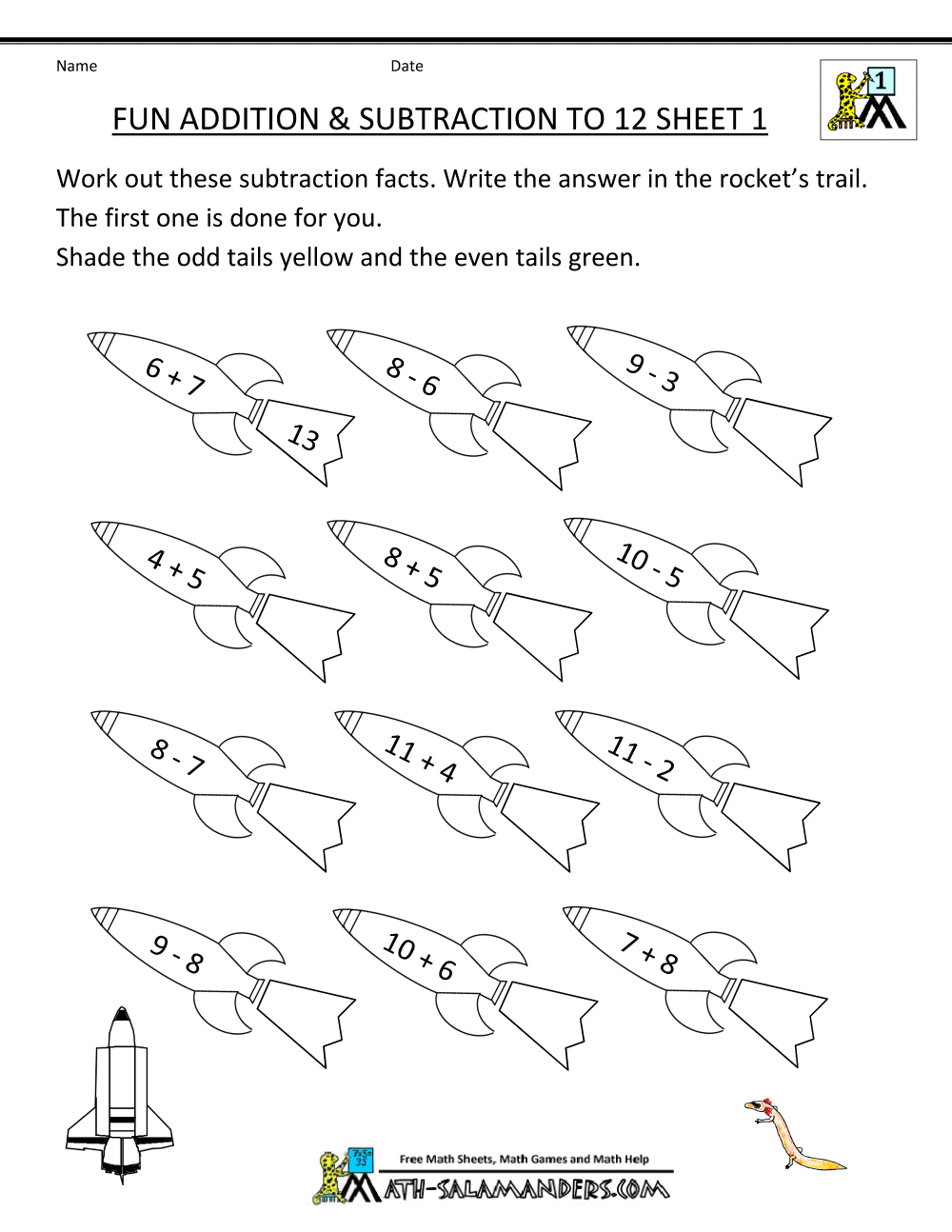 First Grade Math Activities