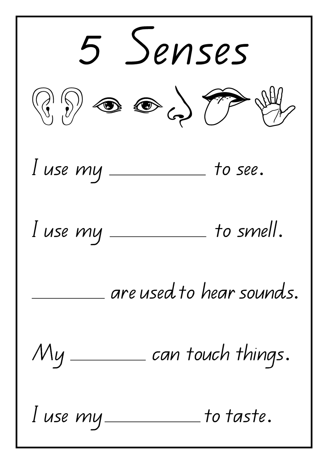 Five Sense Worksheet New 115 My Five Senses Worksheets For Five Sense Worksheet New 115 My Five Senses Worksheets For
