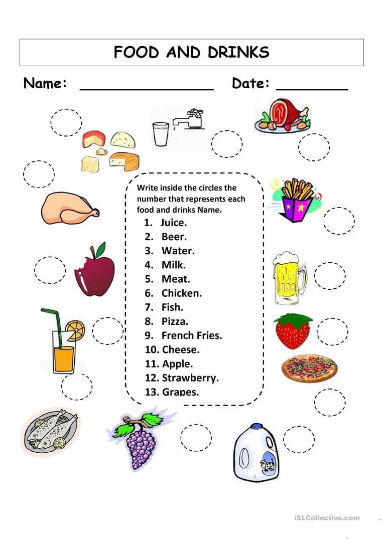 Food Worksheets For Grade 1 Gallery