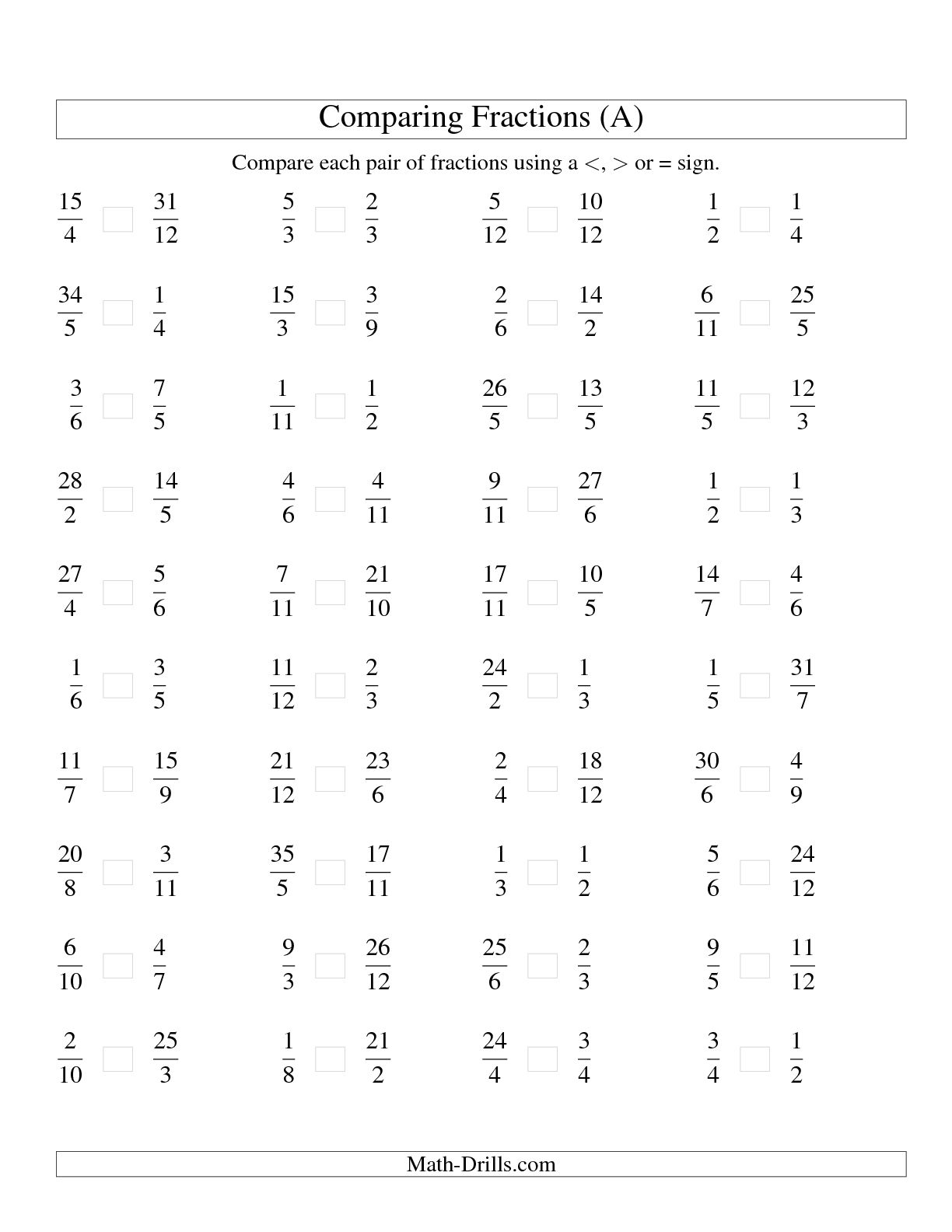 Fractions  Mixed To Improper Fractions Worksheet Ordering Sets Of