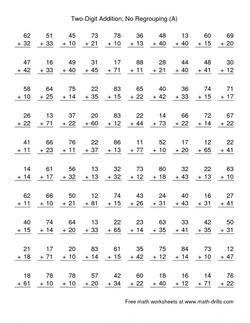 Free Mad Minute Addition Math Worksheets Minutes Add02 Ol Koogra