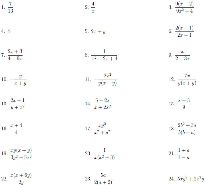 Free Math Worksheets On Complex Fractions 387480