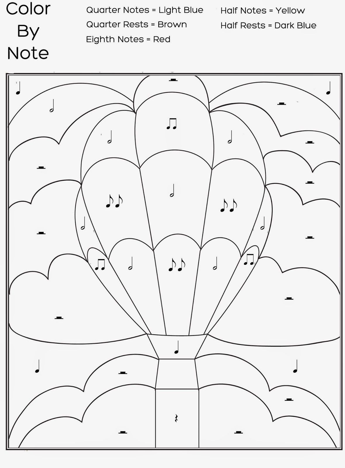 Free Printable Color By Note Worksheet