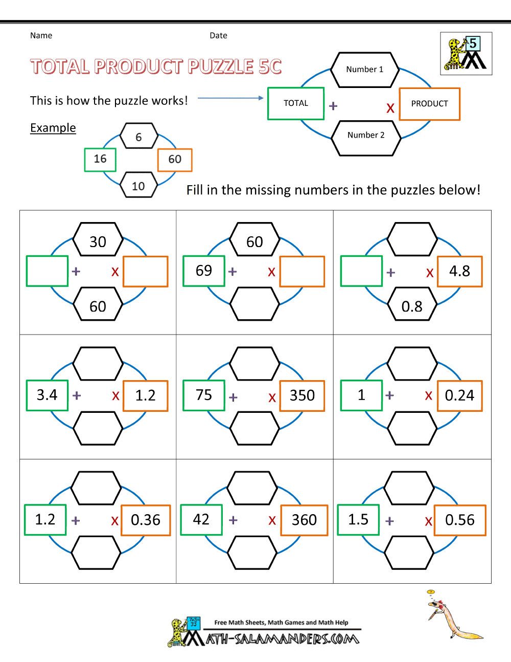 Free Puzzle Worksheets