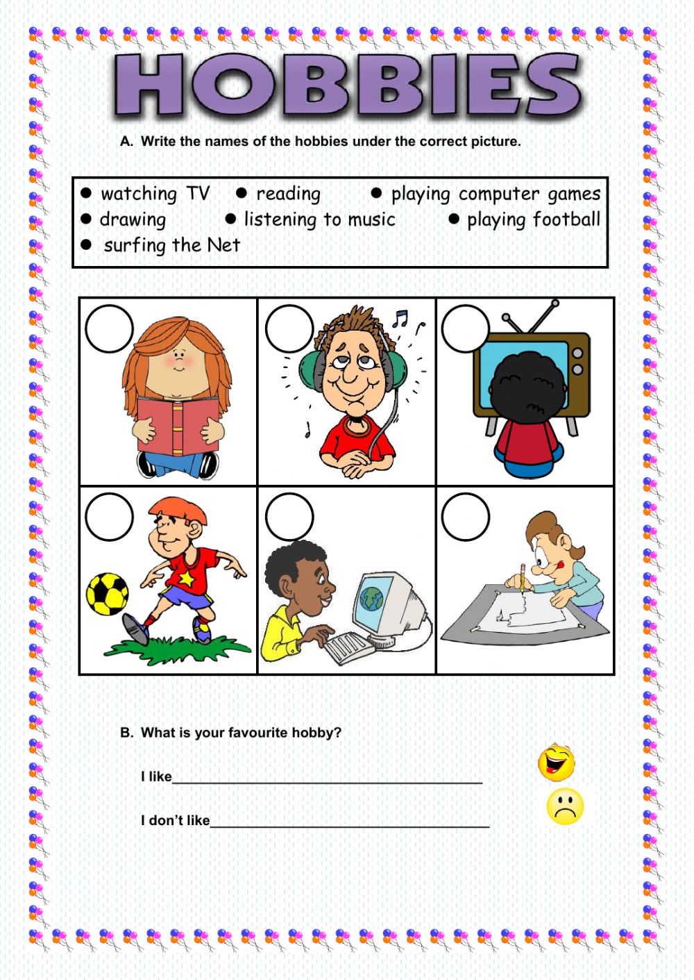 Hobbies Interactive Worksheet