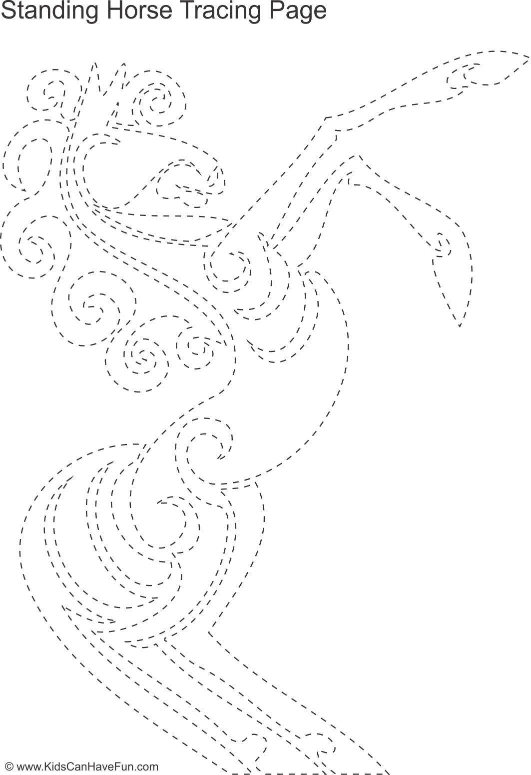 Horse Tracing Page  Find Lots More Under Animal Tracing Pages In