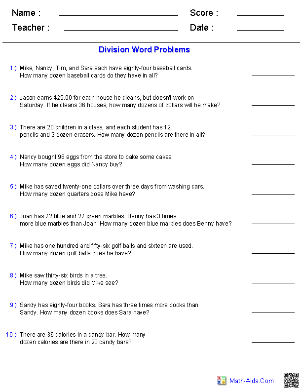 How To Solve Division Word Problems