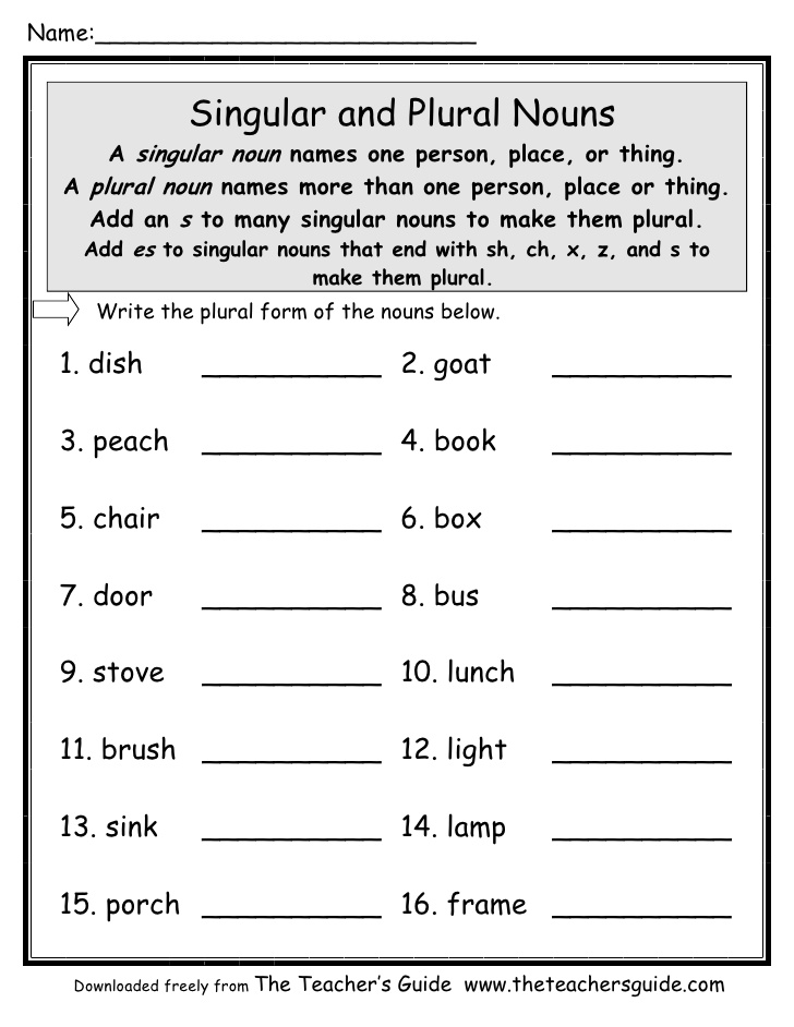 Identify Singular And Plural Noun Worksheets The Best Worksheets