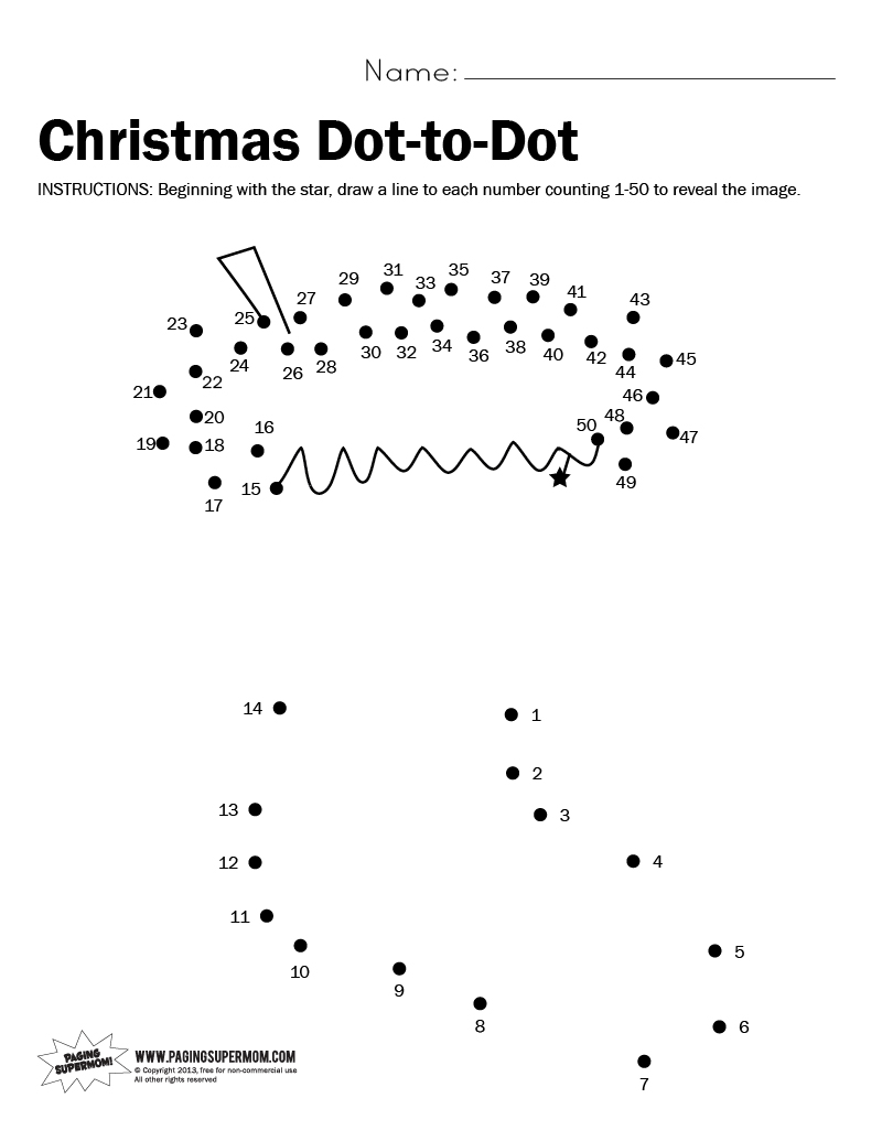 Interesting Christmas Dot To Worksheets Free With Additional