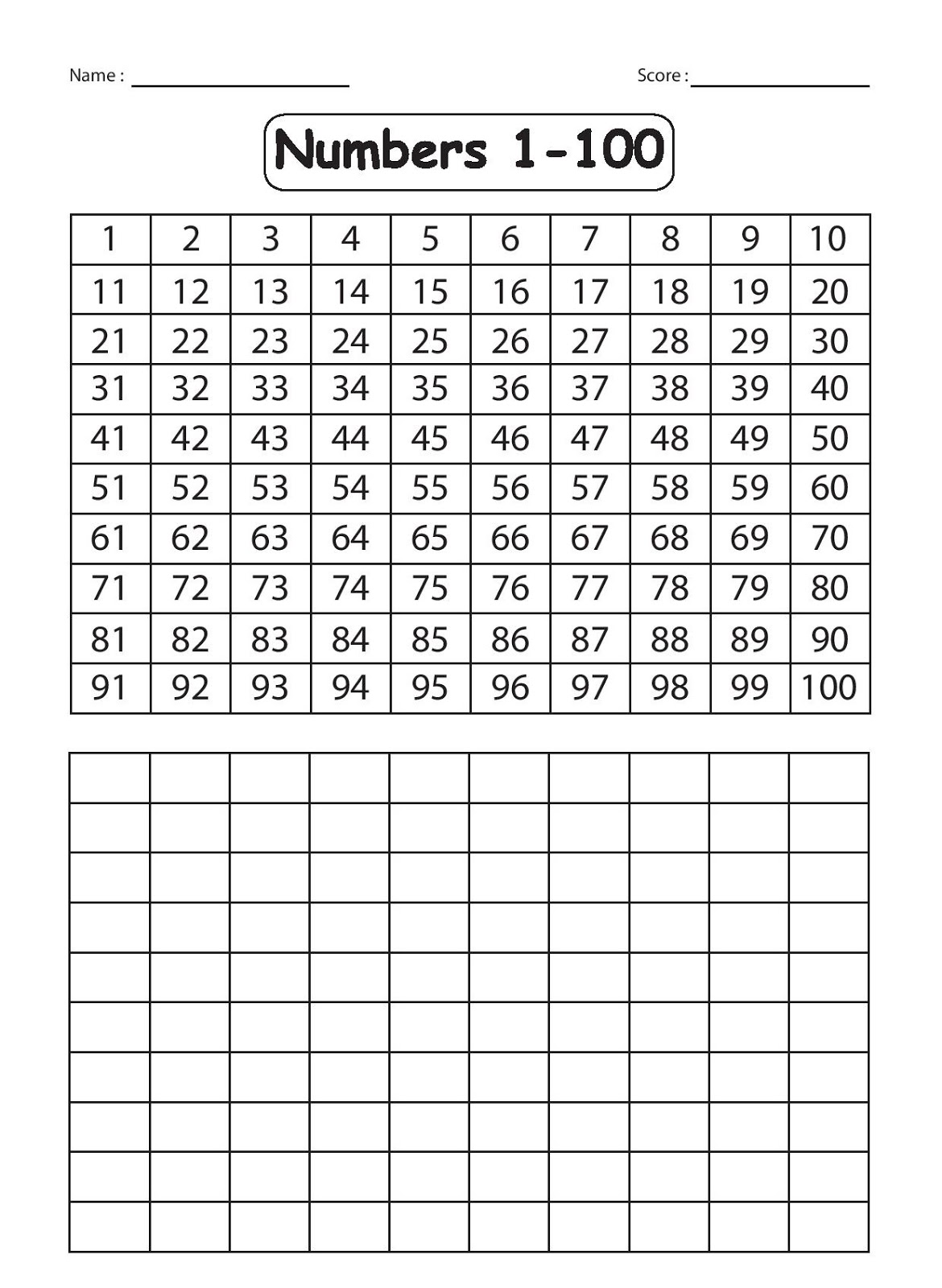 Kindergarten Math Worksheets Numbers 1 100 258241
