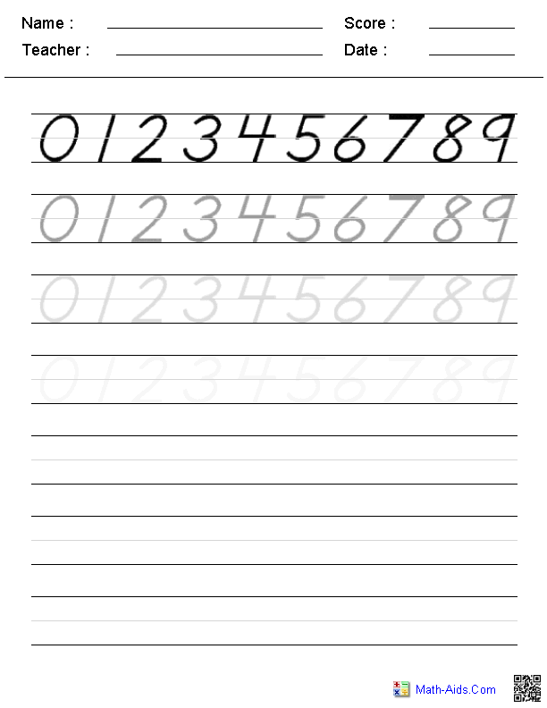 Kindergarten Math Worksheets Writing Numbers 865137