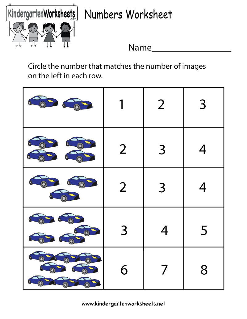 Kindergarten Numbers Worksheets Learning As A Fun Activity