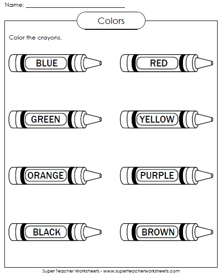 Kindergarten Worksheets On Colours 441913