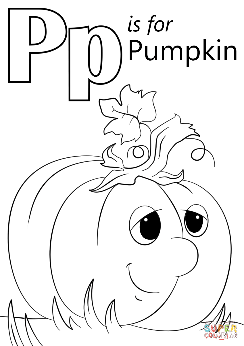 Letter P Is For Pumpkin Coloring Page