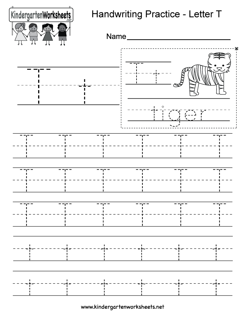 Letter T Writing Practice Worksheet