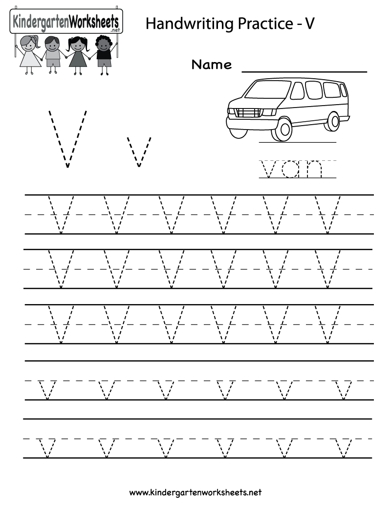 Letter V Worksheets Preschool Tracing For Preschoolers All Math