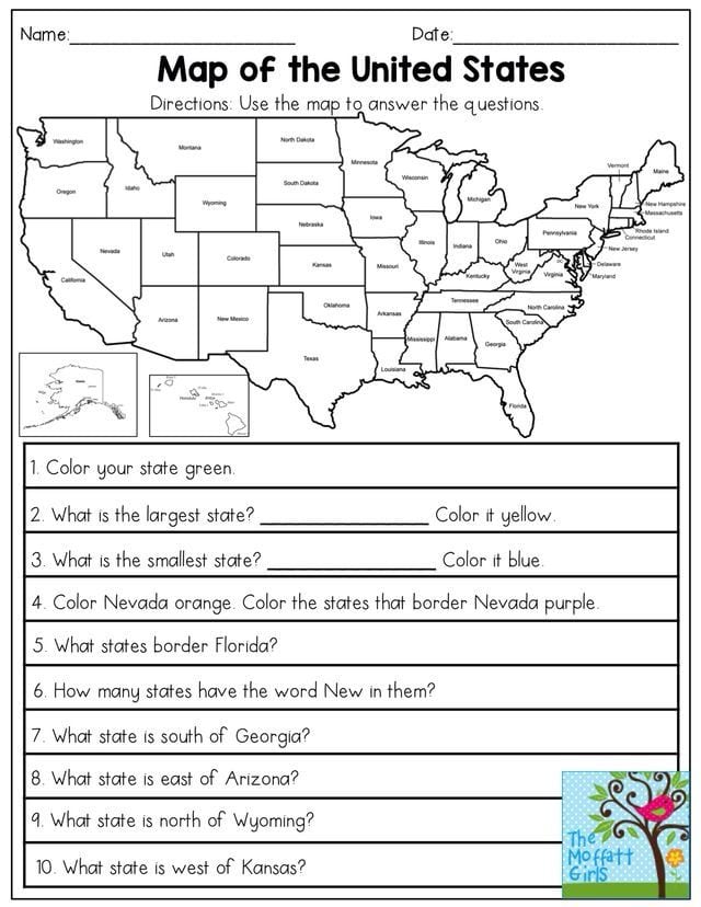 Map Skills Worksheets 2nd Grade  Transform Map Worksheets For
