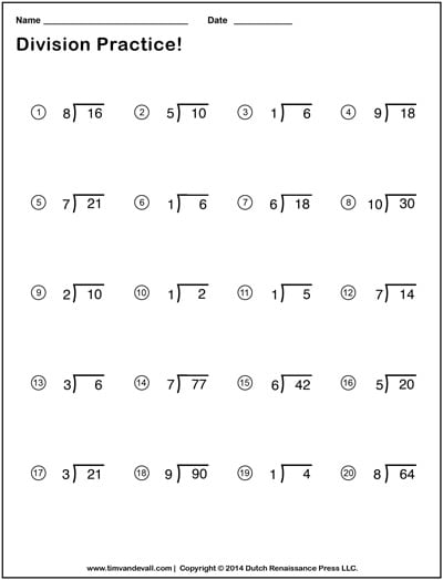 Math Division Free Worksheets For Grade 4 736705