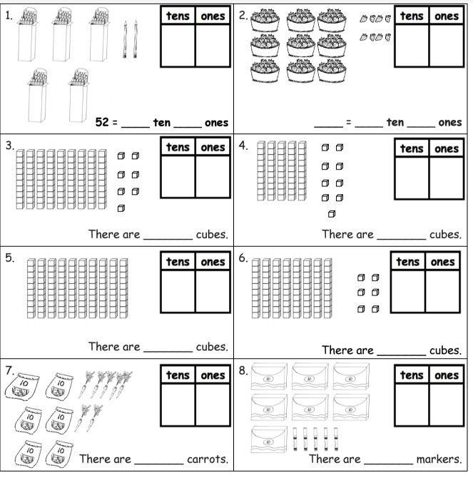 Math Worksheets Grade 1 Tens Ones 822282