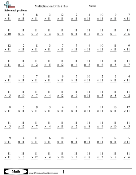 Multiplication Worksheets 50 Problems 1423002