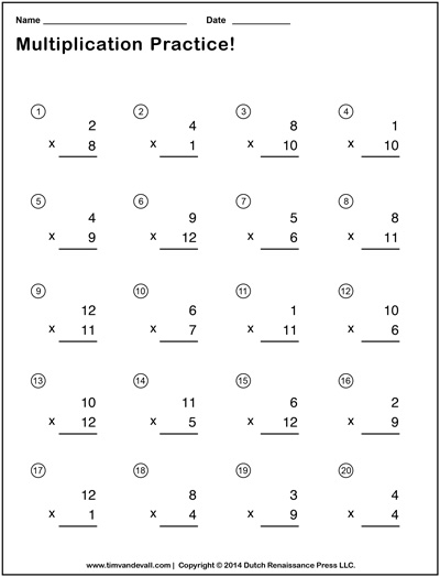 Multiplication Worksheets Pdf Printable 371083