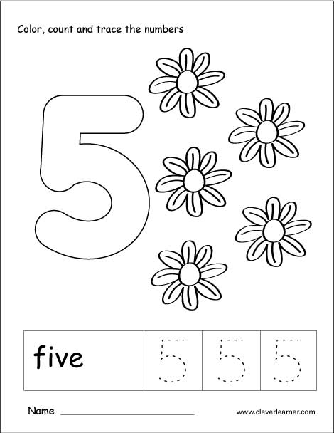 Number 5 Tracing Worksheets For Preschool 823774
