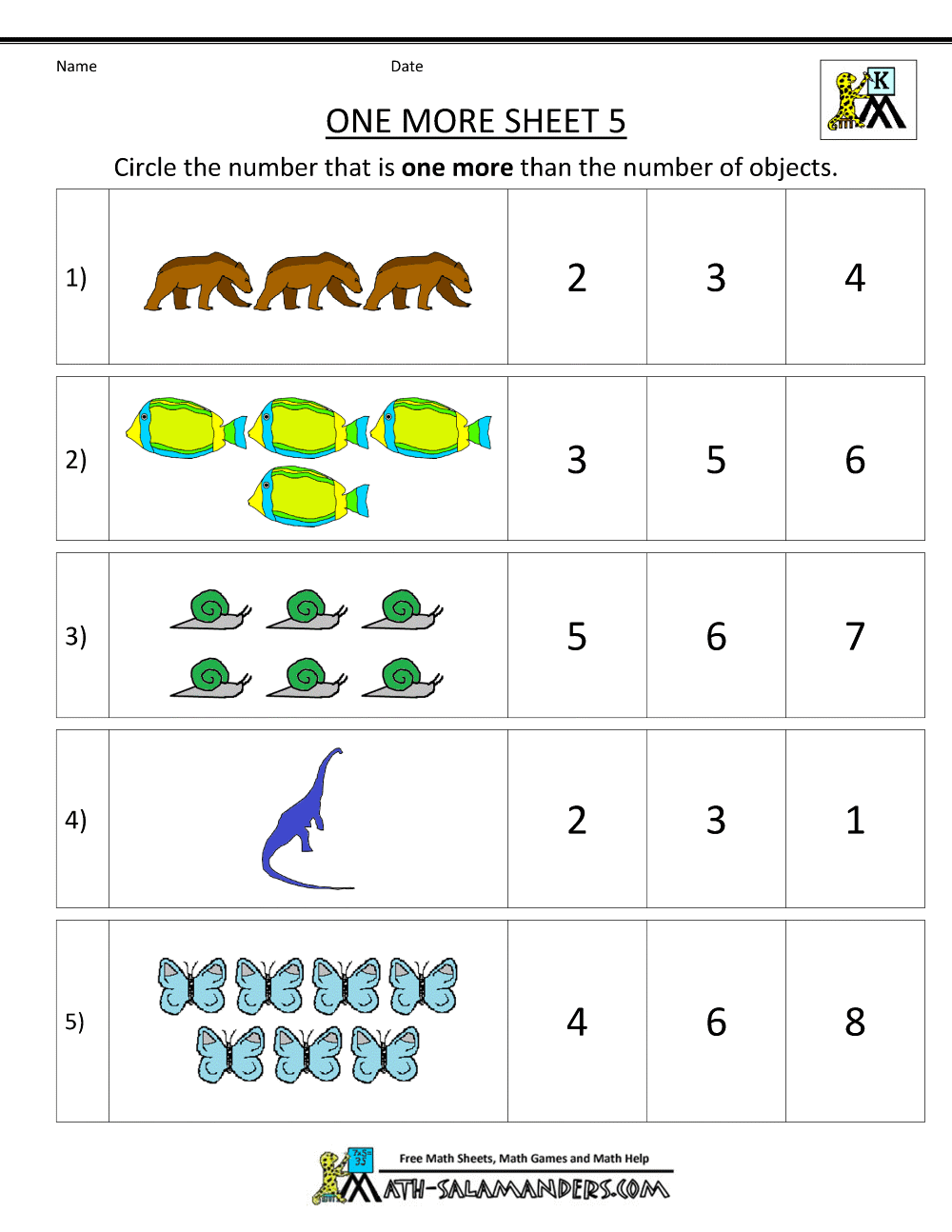 Number Quantity Worksheets Kindergarten 539332