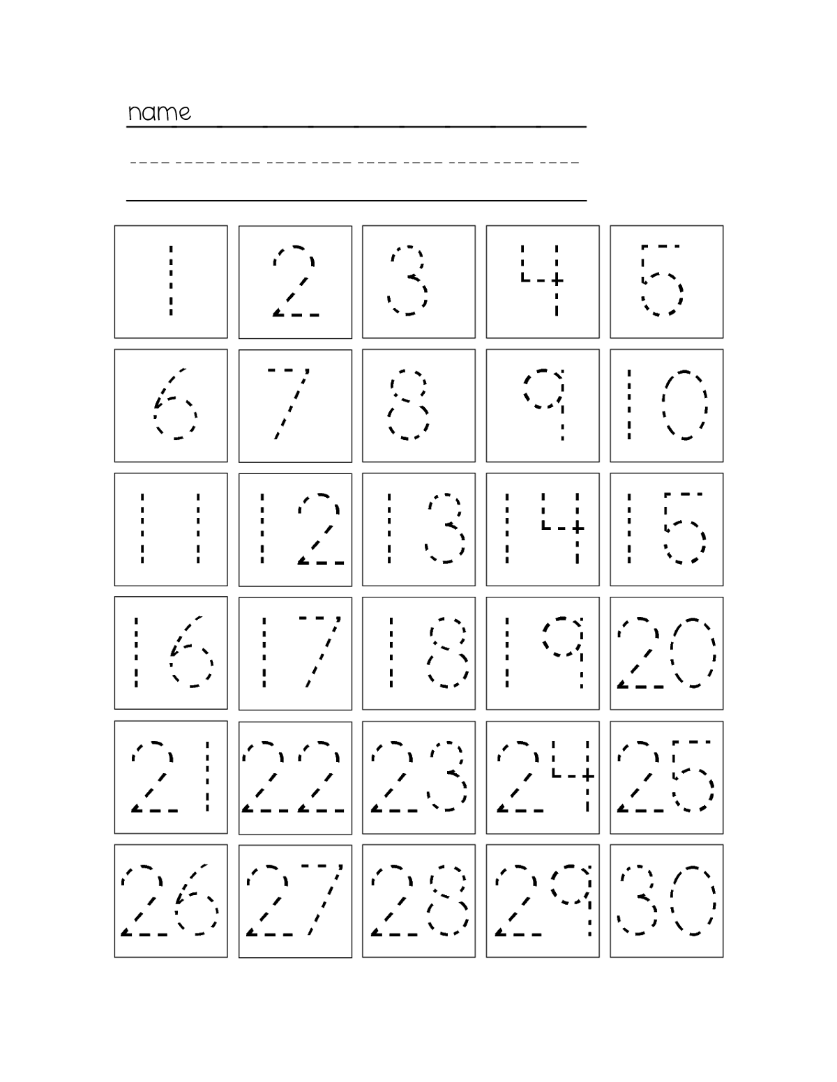 Numbers 1 30 Worksheets The Best Worksheets Image Collection