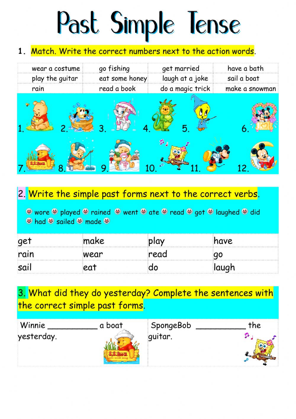 Past Simple Tense  Past Simple Online Worksheet