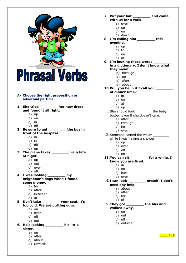 Phrasal Verbs Worksheets