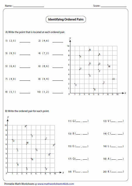 Plotting Points Worksheet Math Worksheet In Factor In Math Ordered