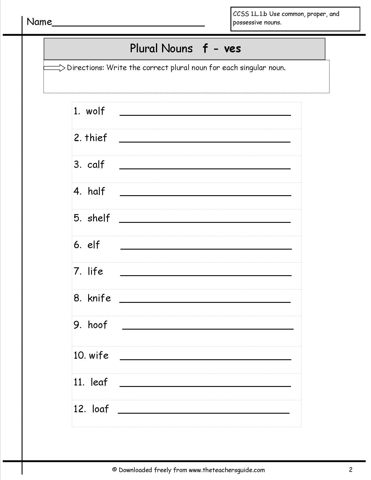 Plural Of Nouns Worksheets Image Collections