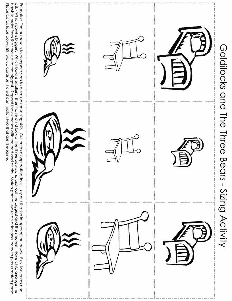 Prepossessing Kindergarten Activities Bears For Your Goldilocks