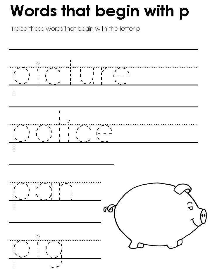 Preschool Worksheet For Letter P 204305