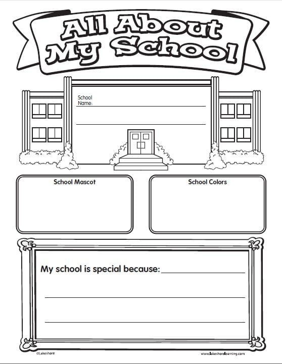 Preschool Worksheets My School 1274667