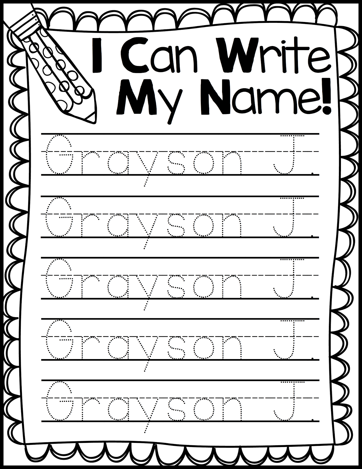 Preschool Worksheets Name Tracing 583192