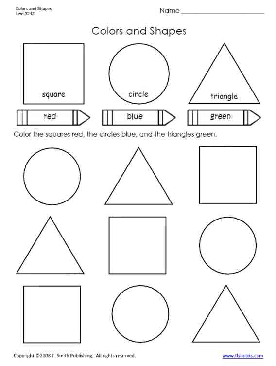 Preschool Worksheets On Colors And Shapes 581983