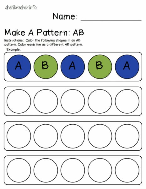Printable Ab Pattern Worksheets For The Best Worksheets Image