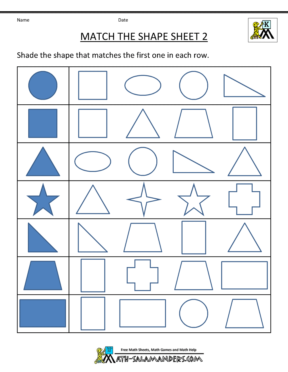 Printable Worksheets For Kindergarten On Shapes 929488