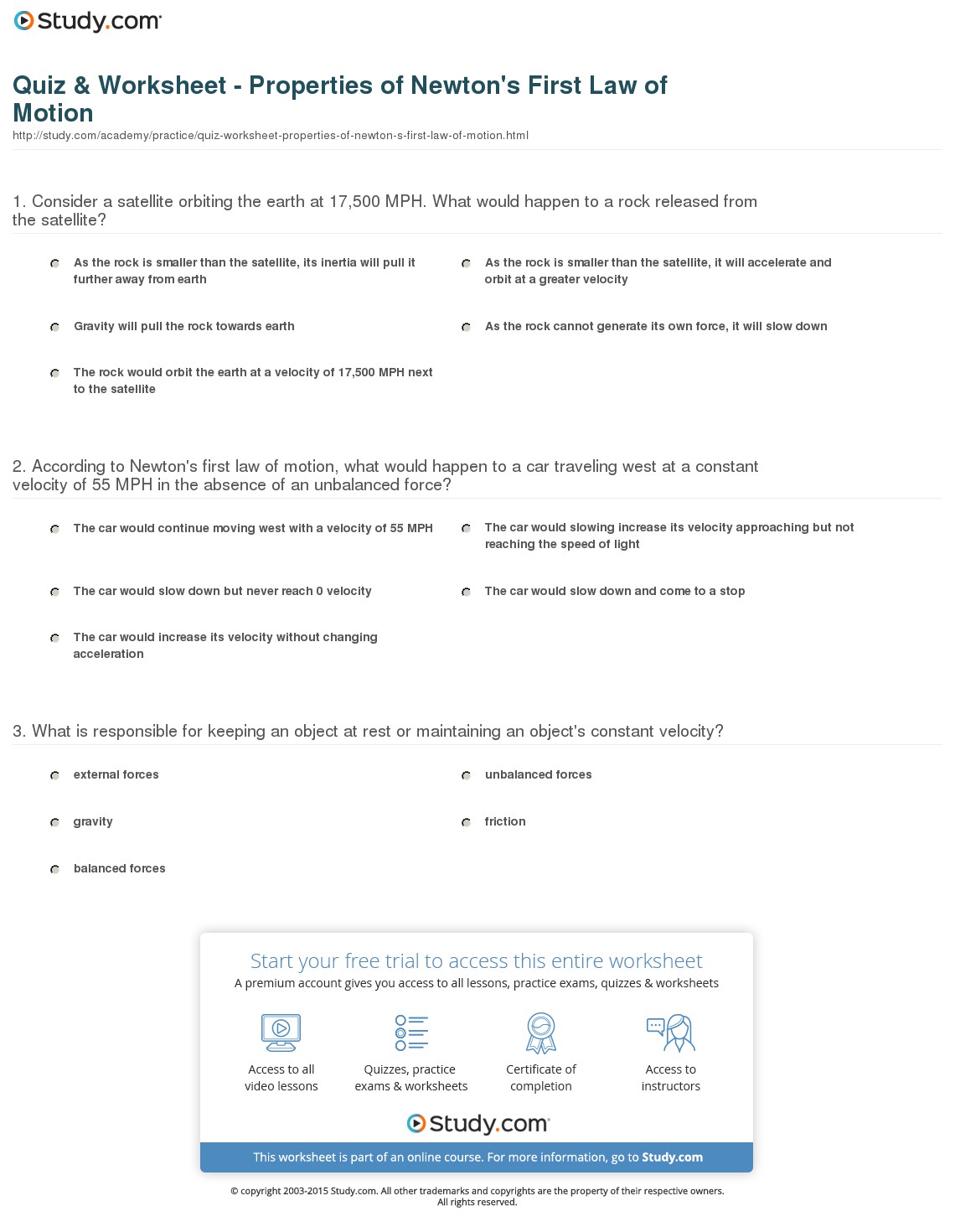 Quiz & Worksheet