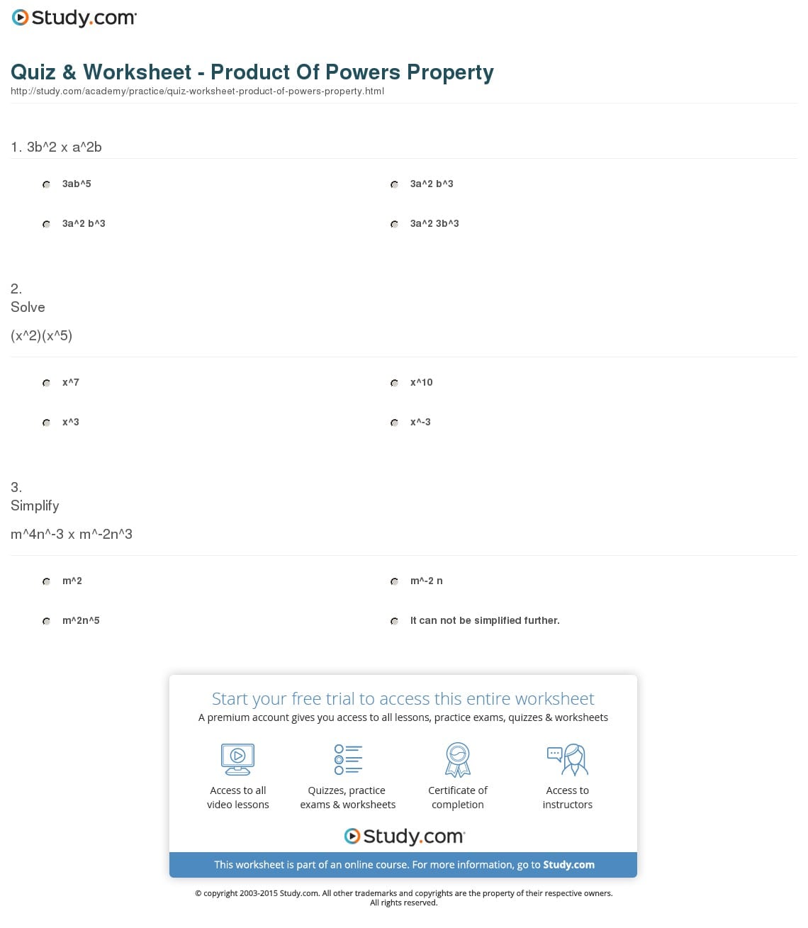 Quiz & Worksheet
