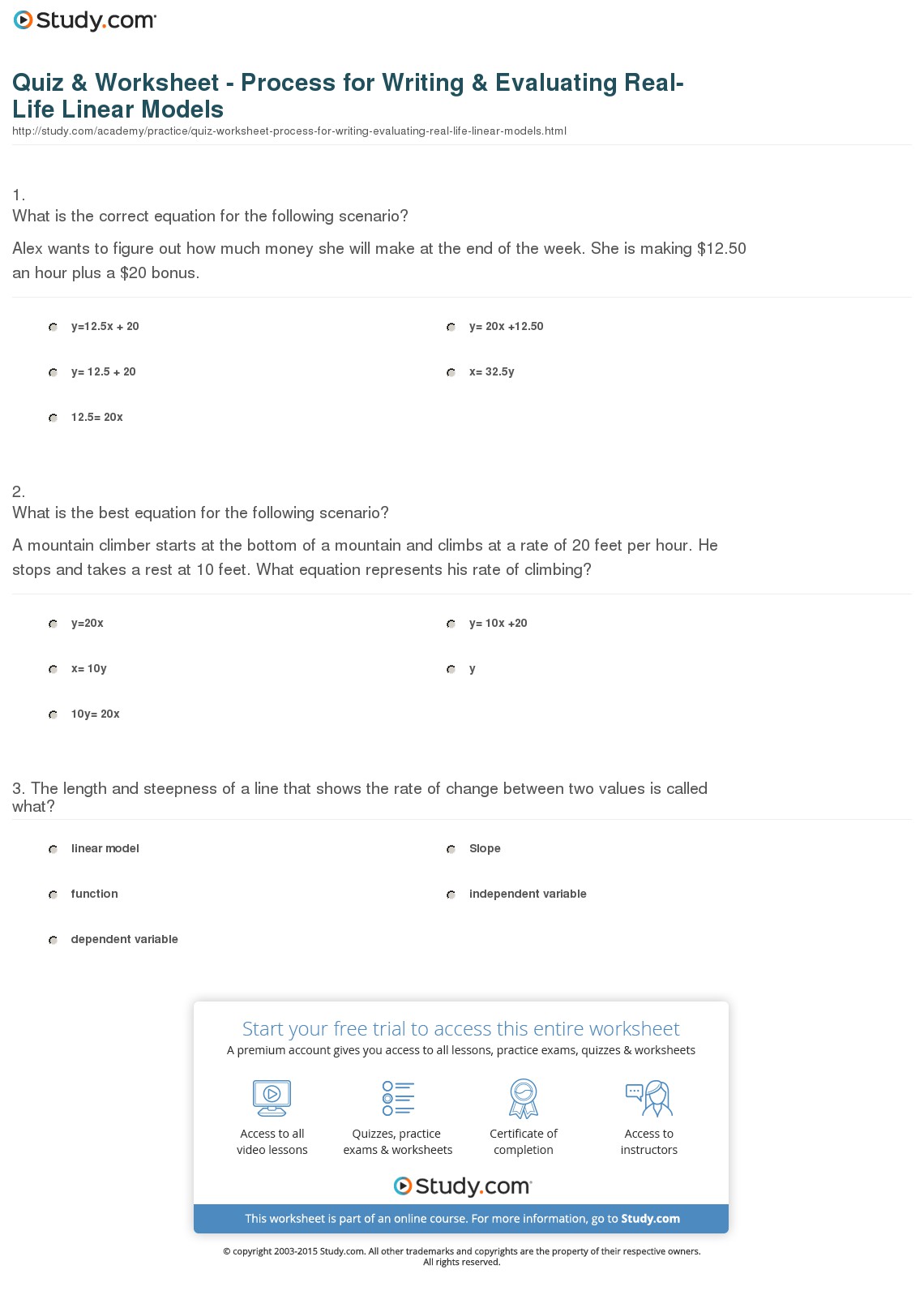 Quiz & Worksheet