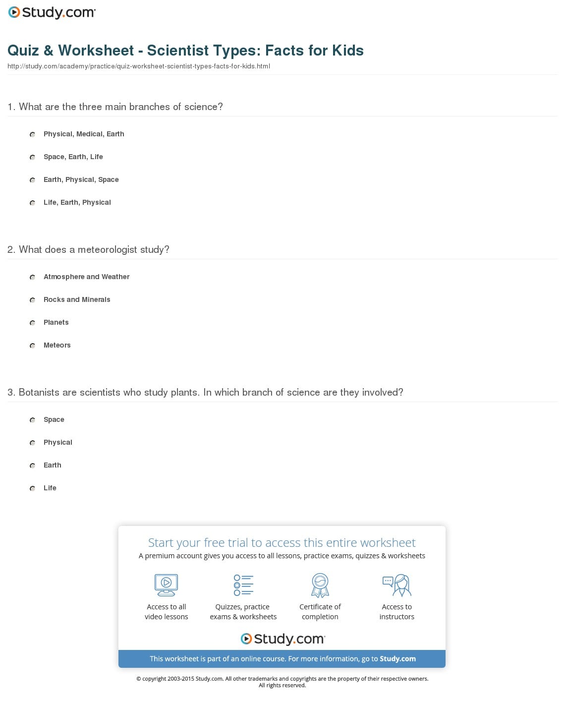 Quiz & Worksheet