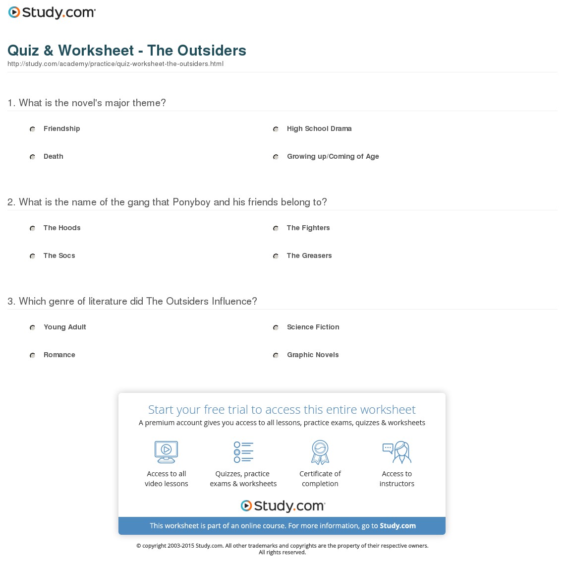 Quiz & Worksheet