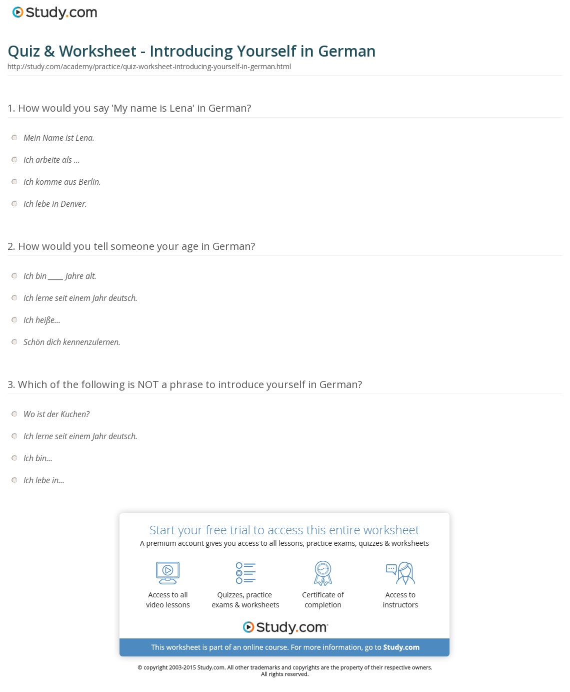 Quiz & Worksheet