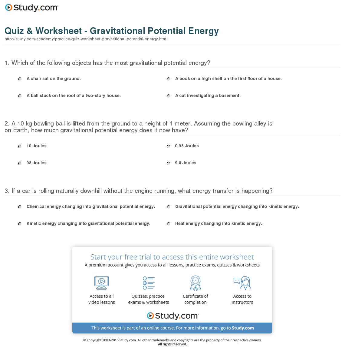 Quiz & Worksheet