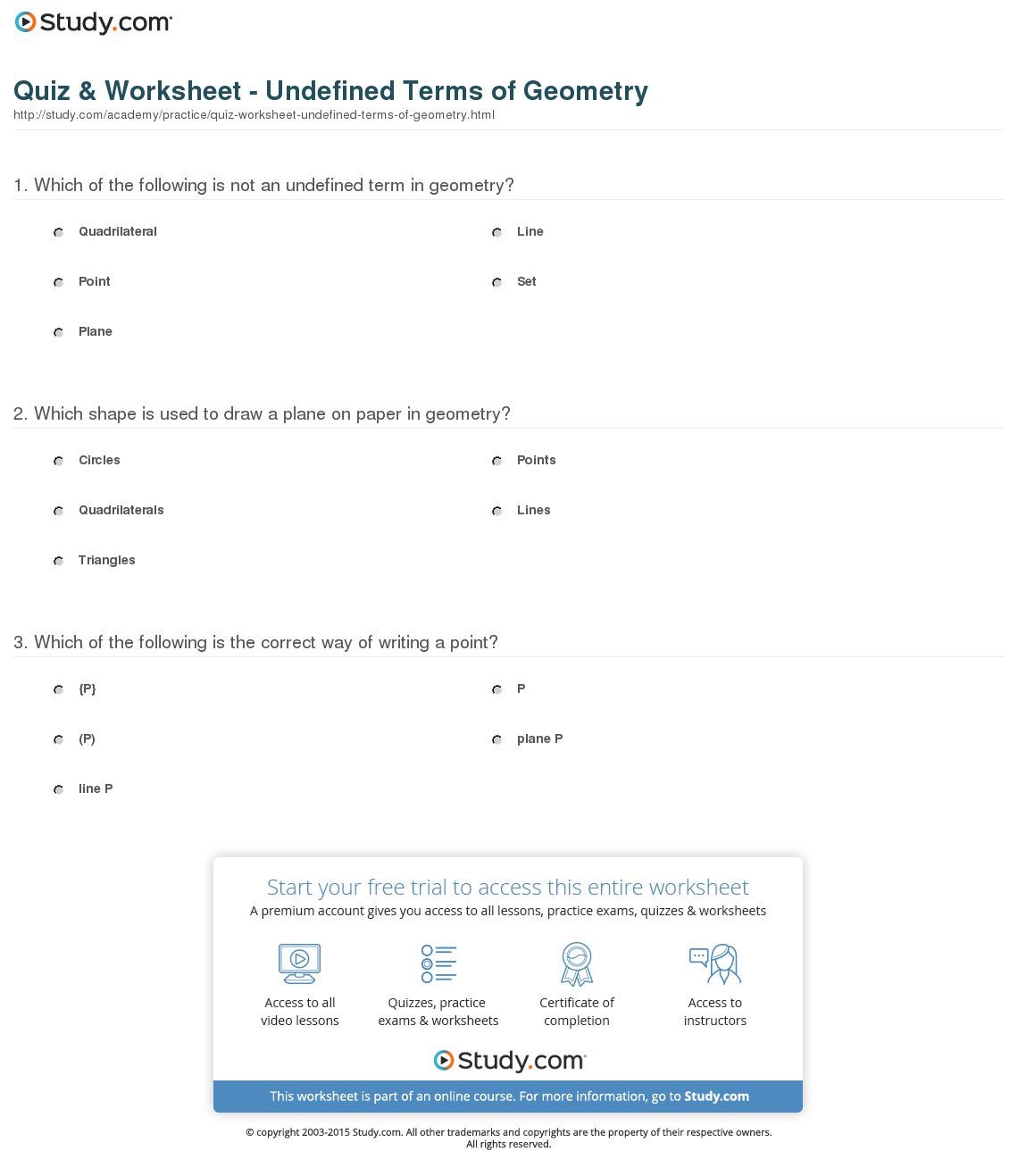 Quiz & Worksheet