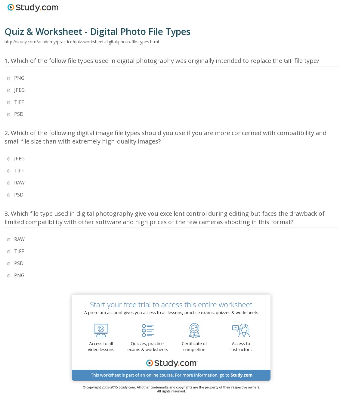 Quiz & Worksheet